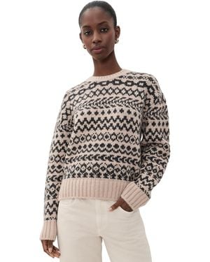 Faherty Apres Alpaca Midnight Bay Crew Sweater - Black