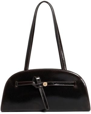 Tory Burch Romy Distressed East West Bauletto Bag - Black