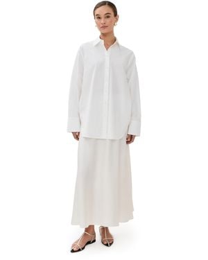 Rohe Poplin Silk Combined Gilet Dress - White