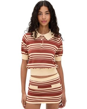 Bailey Rose Knit Polo - Red