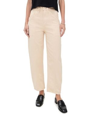 GOOD AMERICAN Cropped Barrel Pants - Natural