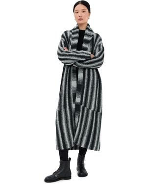 The Elder Statesman Rover Alpaca Boucle Robe - Black