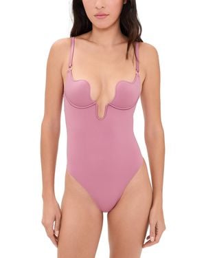 Fleur du Mal Seduce U-Plunge Bodysuit - Pink