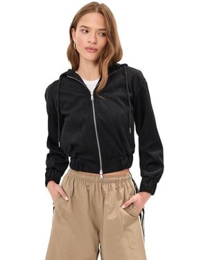 Le Bos Mabel Faux Suede Hoodie - Black
