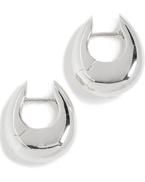 Annika Inez Small Sloping Hinge Hoops - White