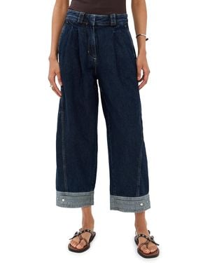 3.1 Phillip Lim Curved Wide Leg Cropped Pants - Blue