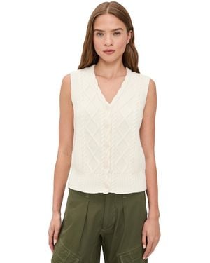 Varley Tatyana Cable Knit Vest - White