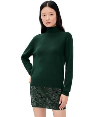 Susana Monaco Oversized Turtleneck Sweater - Green