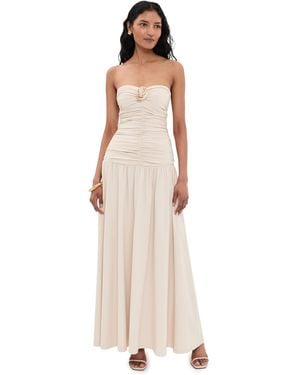 Susana Monaco Center Gathered Flower Tube Dress - Natural