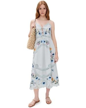 Sea Celia Embroidery Slip Dress - White