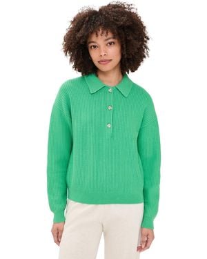Varley Marlie Knit Polo Sweater - Green