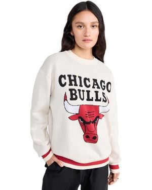 Terez Bulls Knit Crew Neck Sweater - White