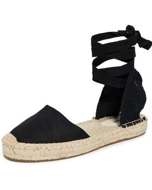 Soludos Lauren Lace Up Espadrilles - Black