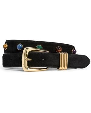 Veronica Beard Stone Embellished Harness Belt - Black