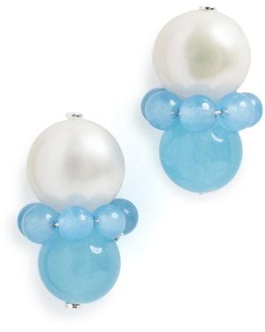 COMPLETEDWORKS Freshwater Pearls Agate Bead Earrings - Blue