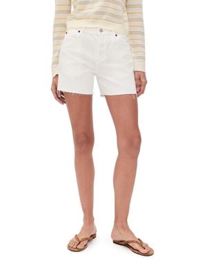 Still Here Cut Off Twill Shorts - White