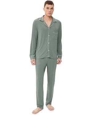 Eberjey William Long Pajama Set - Green
