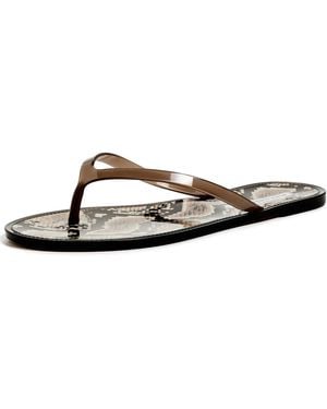 Black Suede Studio Crystal Jelly Flip Flops - Black