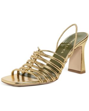 MARIA LUCA Melania Slingback Heeled Sandals - Metallic