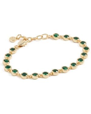 Ettika Crystal 18K Plated Link Bracelet - Black