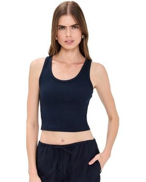 PERFECTWHITETEE Blondie Structured Rib Bra Friendly Tank - Blue