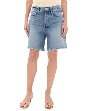 Agolde Indra Jean Shorts: Hip Slung Baggy - Blue