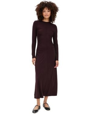 Vince Crew Curved Seam Rouched Dress - Purple