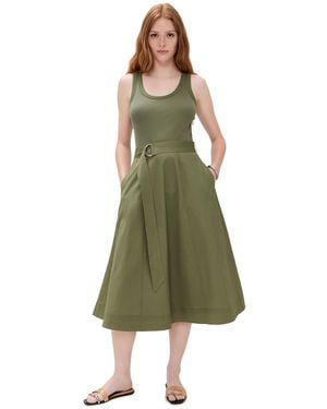 Veronica Beard Ennis Mixed Media Dress - Green
