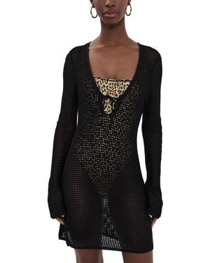GOOD AMERICAN Crochet Mini Dress - Black