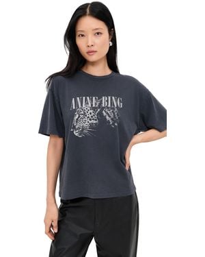 Anine Bing Leopard Cohen Tee - Black