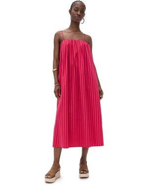 Madewell Poplin A-Line Midi Dress - Red