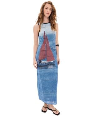 Vrg Grl Harriet Mesh Midi Dress - Blue