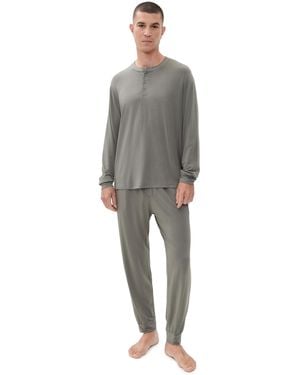 Eberjey Henry Long Pj Set - Gray