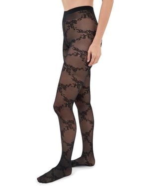 Wolford Floral Lace Tights - Black