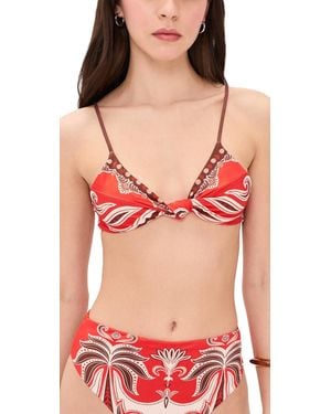 FARM Rio Bandeau Bikini Top - Red