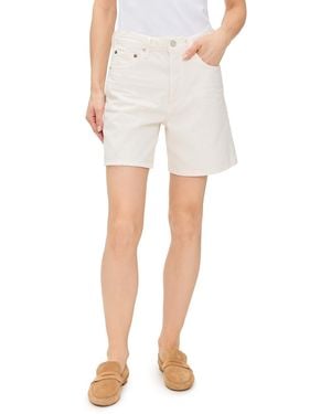 Agolde Dame High Rise Baggy Shorts - White