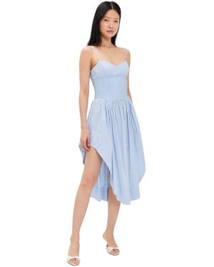 Fleur du Mal Poplin Cupped Midi Dress - Blue