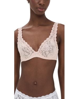 Hanky Panky High Apex Unlined Signature Lace Bra - Brown