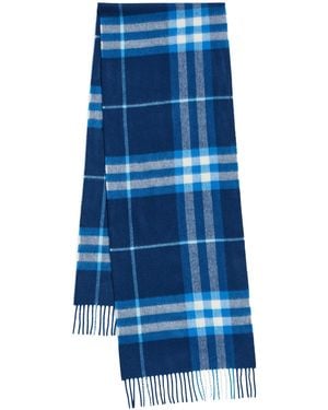 Burberry Giant Check Cashmere Scarf - Blue