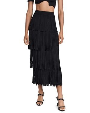 Simon Miller Za Za Knit Fringe Skirt - Black