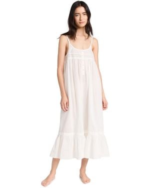 The Great The Eyelet Ruffle Tank Night Dress - White