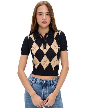 FRAME The Argyle Polo - Black