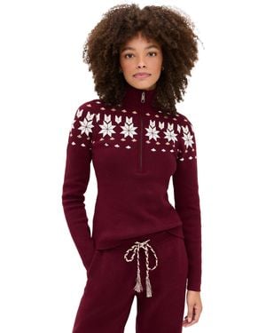 The Upside Le Ski Blanche Half Zip Sweater - Red