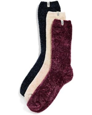 UGG Leda Sparkle Socks 3 Pack - Red