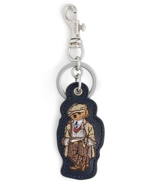 Polo Ralph Lauren Leather Seasonal Bear Keyfob - White