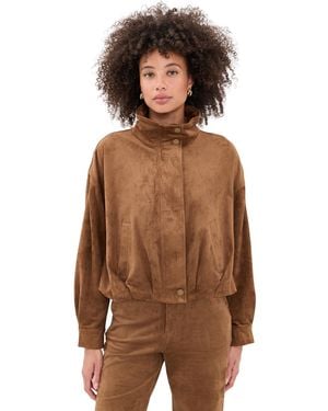 Z Supply Corin Faux Suede Bubble Hem Jacket - Brown