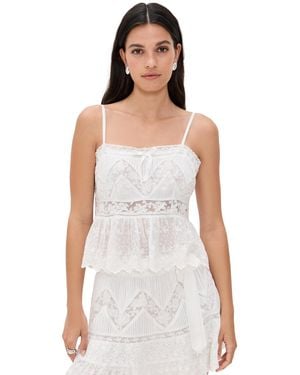 LoveShackFancy Rowina Top - White