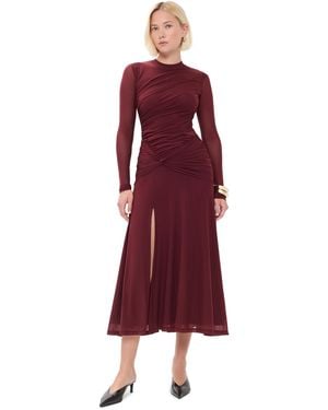 Wayf Selene Ruched Dress - Red
