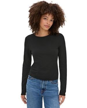 PERFECTWHITETEE Jamie Recycled Cotton Long Sleeve Crew - Black
