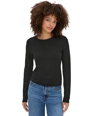 PERFECTWHITETEE Jamie Recycled Cotton Long Sleeve Crew - Black
